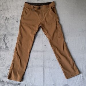 prAna Stretch Zion Pants Brown 32x30 Hiking Utility Adjustable Waist Outdoor